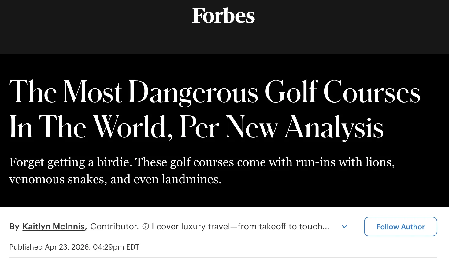 Forbes editorial article carrying a campaign backlink